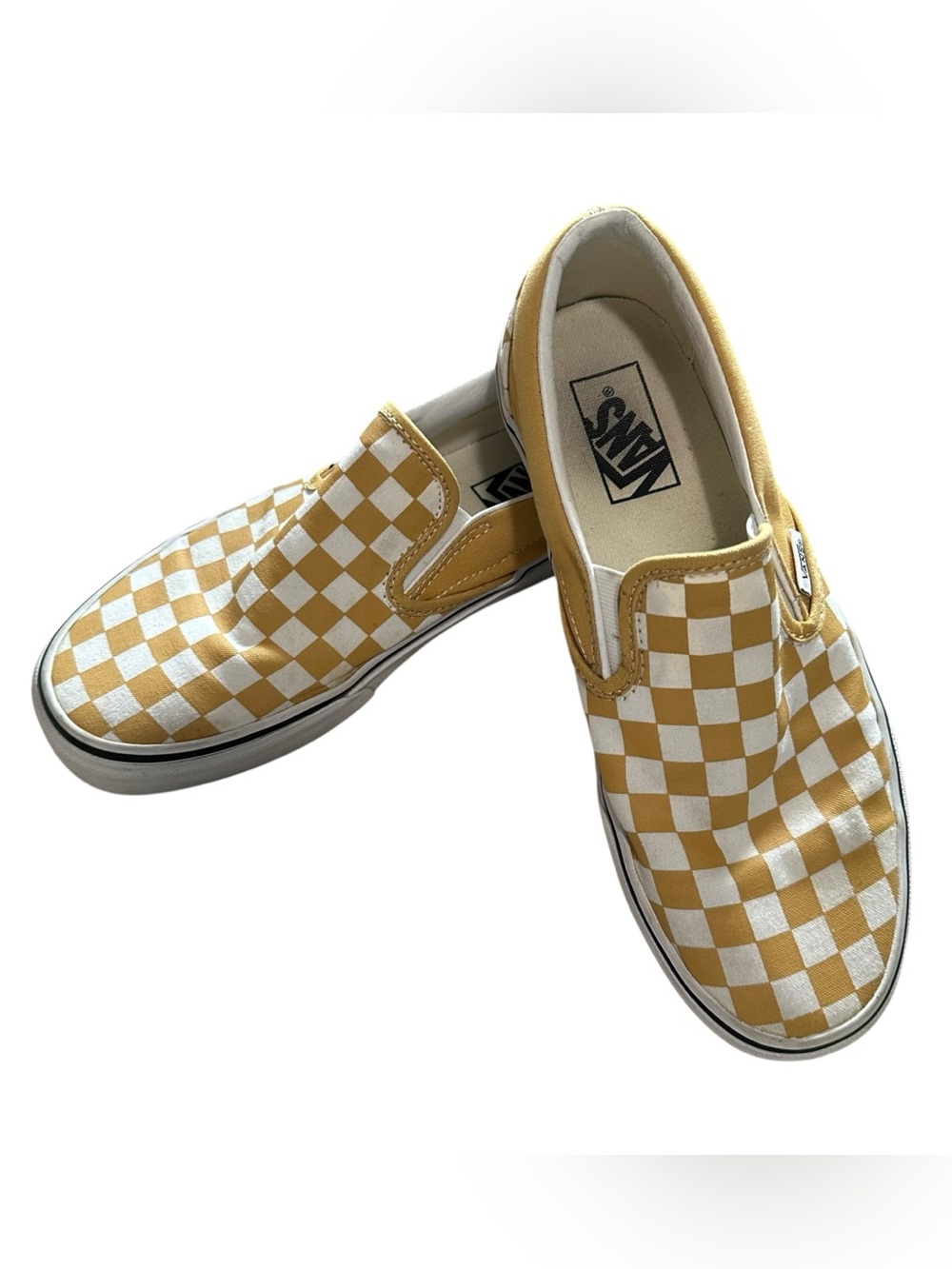 VANS Authentic Classic Slip-On Checkerboard Yellow Color Theory Men 7.5